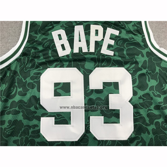 Camiseta Boston Celtics Bape NO 93 Hardwood Classic Verde